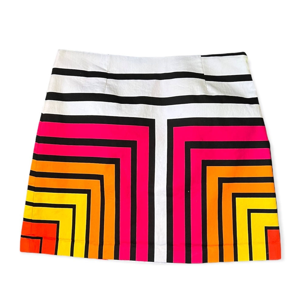 Worthington Black and White Mini Skirt with Multicolor Stripes